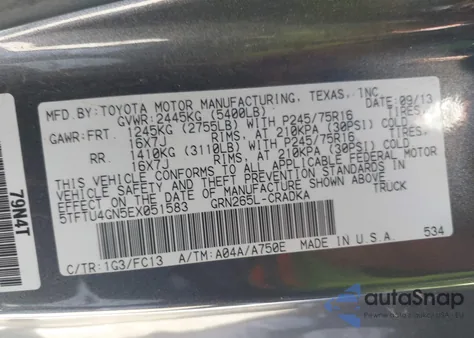 2014 Toyota Tacoma Prerunner V6 from USA, damaged, VIN 5TFTU4GN5EX051583